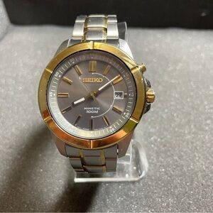 Mens Seiko Kinetic Watch 5M62-0AD0 Water Resistant 100m New Capacitor Working